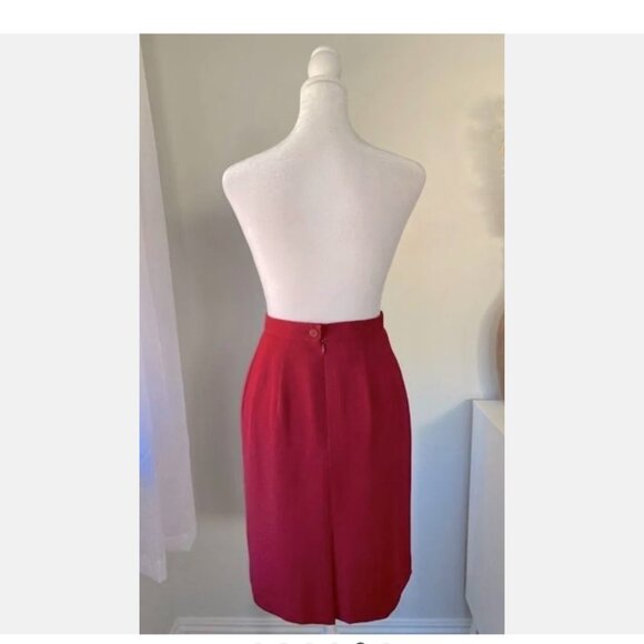 Vintage Talbots Petites Sz 6P 6 P Fabulous Burgundy Red Business / Dressy Skirt - Picture 5 of 6